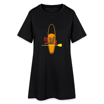 ich bin SUPer - Frauen T-Shirt-Kleid - Schwarz - Vorne