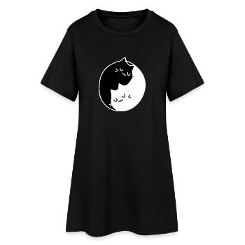 Idée de cadeau de chats de Ying Yang - Robe T-shirt Femme - noir - Devant