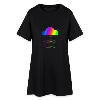 Colorful Weather - We love rain! rainbow cloud gay - Robe T-shirt Femme - noir - Devant