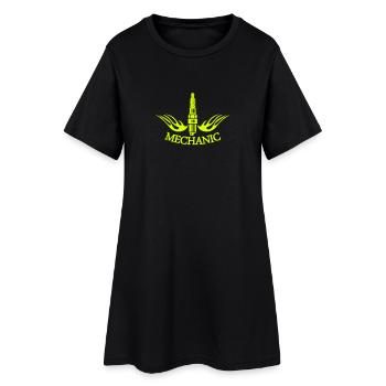 Mechaniker / mechanic (B, 1c) - Frauen T-Shirt-Kleid - Schwarz - Vorne