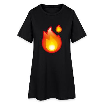 Smiley Fire - Robe T-shirt Femme - noir - Devant