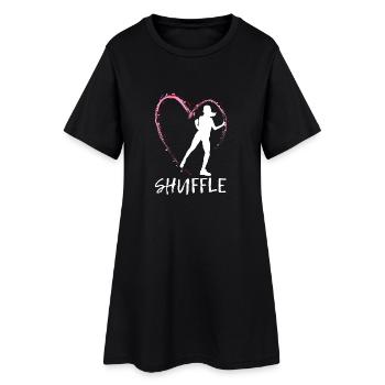 Amour Danse Shuffle - coeur rose avec danseuse - Robe T-shirt Femme - noir - Devant