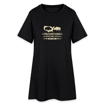 Buffalo Bison Buffalo Parc national de Yellowstone États-Unis - Robe T-shirt Femme - noir - Devant