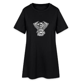 Motorcycle Engine / Engine 01_white - Women’s T-Shirt Dress - black - Front