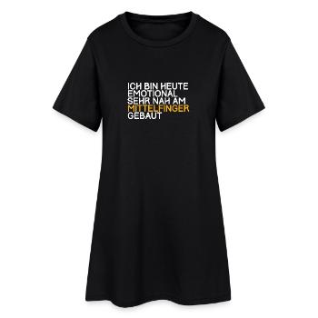 Emotional sehr nah am Mittelfinger gebaut - Frauen T-Shirt-Kleid - Schwarz - Vorne