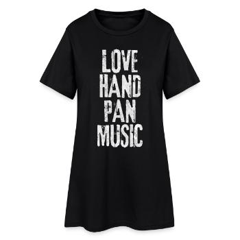 LOVE HANDPAN MUSIC fractal white - Frauen T-Shirt-Kleid - Schwarz - Vorne