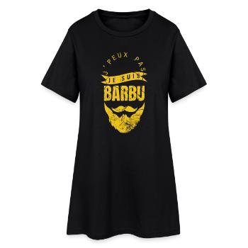 Je peux pas je suis barbu humour - Robe T-shirt Femme - noir - Devant