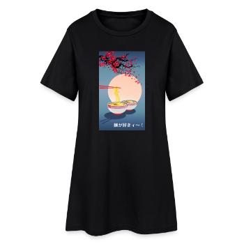 Oriental Japanese Art | Noodle | Ramen - Women’s T-Shirt Dress - black - Front