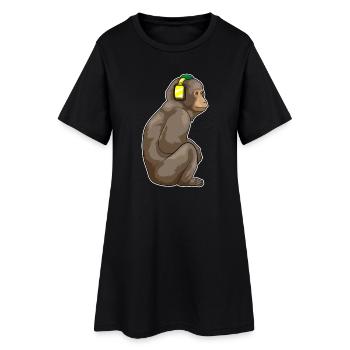 Monkey Headphone Music - Women’s T-Shirt Dress - black - Front