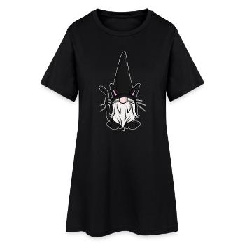 Chats Gnomes Gnomes - Robe T-shirt Femme - noir - Devant