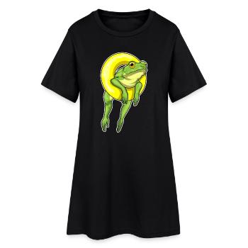 Été de nage dans la nage des grenouilles - Robe T-shirt Femme - noir - Devant