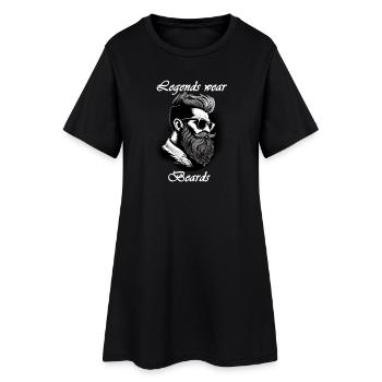 Legends wear beards weiß - Frauen T-Shirt-Kleid - Schwarz - Vorne