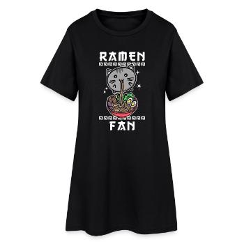 Comic Manga Cat Ramen Anime Animation Japon - Robe T-shirt Femme - noir - Devant