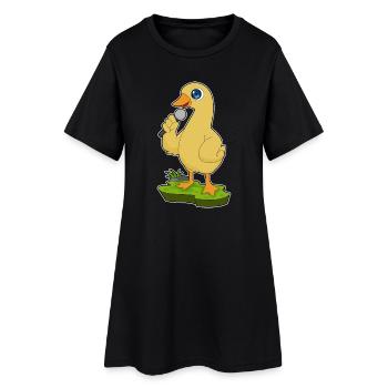 Duck Singer Microphone Singing - Women’s T-Shirt Dress - black - Front