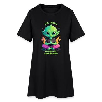 Cute Alien régule cela ! - Robe T-shirt Femme - noir - Devant