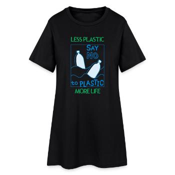 Moins de plastique – plus de vie - Robe T-shirt Femme - noir - Devant