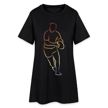 Croquis de joueur de rugby - Robe T-shirt Femme - noir - Devant