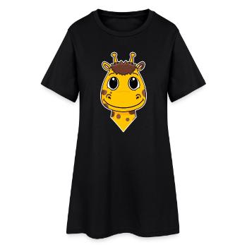 Tête de girafe - Robe T-shirt Femme - noir - Devant