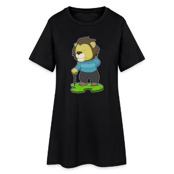 Bâton de marche Leo Pensioner - Robe T-shirt Femme - noir - Devant