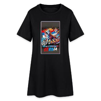 Conception du drapeau national du loup de Serbie - Robe T-shirt Femme - noir - Devant