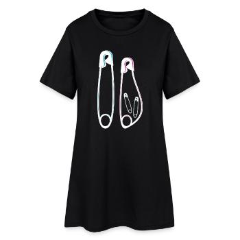 Annonce Jumeaux Naissance Fils & Fille - Robe T-shirt Femme - noir - Devant