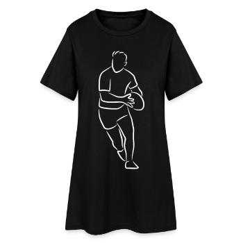 Dessin de rugby - Robe T-shirt Femme - noir - Devant