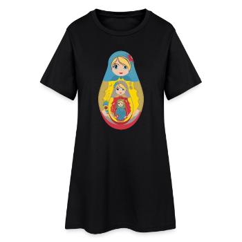 Poupée matriochka russe traditionnelle - Robe T-shirt Femme - noir - Devant