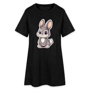 Lièvre - Robe T-shirt Femme - noir - Devant
