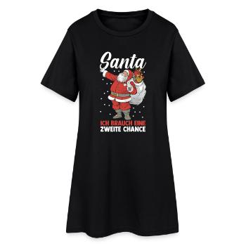 Santa Claus Christmas Time Naughty Christmas - Women’s T-Shirt Dress - black - Front