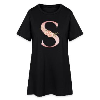 S Pastel Floral on Garment - Women’s T-Shirt Dress - black - Front
