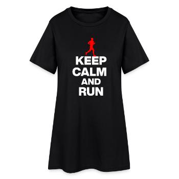 RESTE CALME ET COURS ! POUR LES JOGGEURS ET LES MARATHONIENS w - Robe T-shirt Femme - noir - Devant