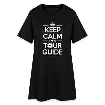 Reste calme, je suis guide touristique - Robe T-shirt Femme - noir - Devant