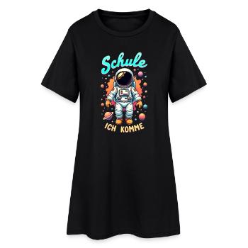 Schulkind 2026 Einschulung 2026 Schulanfang - Frauen T-Shirt-Kleid - Schwarz - Vorne