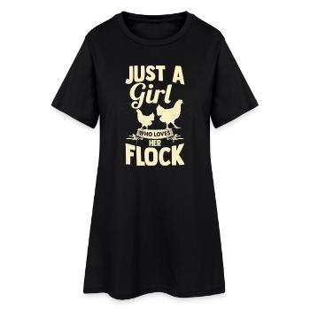 Farmer Rooster Flock Poultry Chicken - Women’s T-Shirt Dress - black - Front