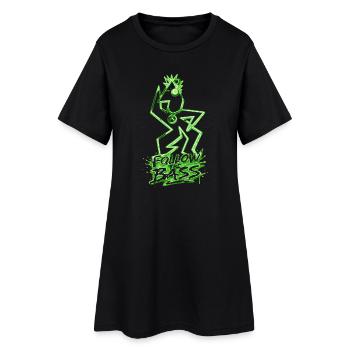 Bête de basse graffiti néon - Robe T-shirt Femme - noir - Devant