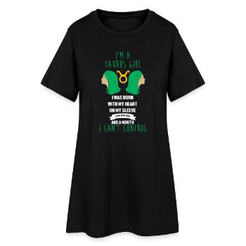 Signe du zodiaque Taureau - Robe T-shirt Femme - noir - Devant