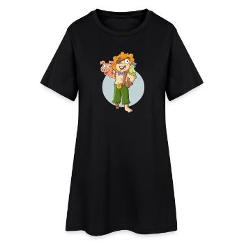 Pig-Hand 2 - Frauen T-Shirt-Kleid - Schwarz - Vorne