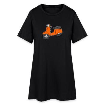 Scooter scooter without mirror retro orange - Women’s T-Shirt Dress - black - Front