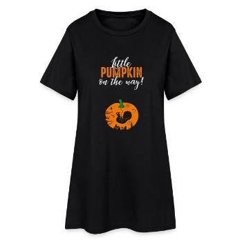 Petit costume d’Halloween de citrouille grossesse - Robe T-shirt Femme - noir - Devant