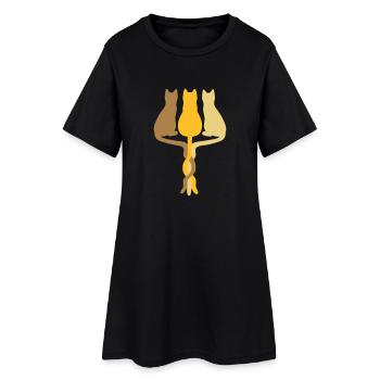 vecteur de 3 chats - Robe T-shirt Femme - noir - Devant