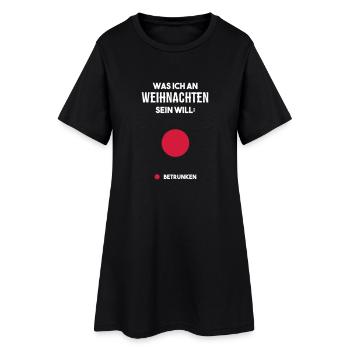 Weihnachten betrunken - Frauen T-Shirt-Kleid - Schwarz - Vorne