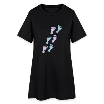 baby footprints - Robe T-shirt Femme - noir - Devant
