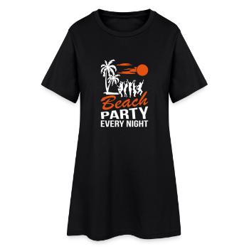 Soirée sur la plage - Robe T-shirt Femme - noir - Devant