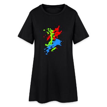 stain - Robe T-shirt Femme - noir - Devant