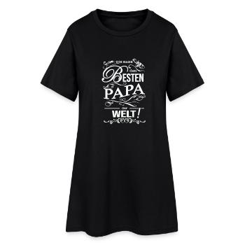 Papa, Vater, Vatertag, bester Papa - Frauen T-Shirt-Kleid - Schwarz - Vorne