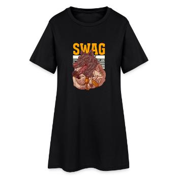 Rapper avec tête de loup et tatouages - Robe T-shirt Femme - noir - Devant