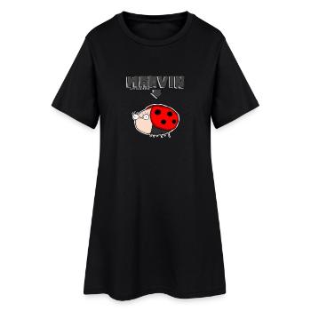 Marvin - Premium Longsleeve - Women - Frauen T-Shirt-Kleid - Schwarz - Vorne