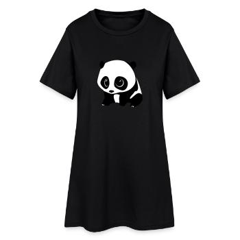 panda baby - Frauen T-Shirt-Kleid - Schwarz - Vorne