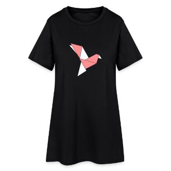 origami vogel - Frauen T-Shirt-Kleid - Schwarz - Vorne