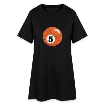 Billard Billardkugel orange fünf five vintage - Frauen T-Shirt-Kleid - Schwarz - Vorne